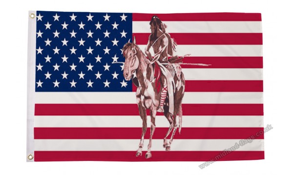 USA Indian Horse Flag